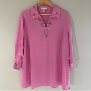DVF - Silk Assets - Pink Silk Blouse - 2X